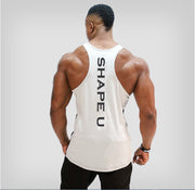 Fitness Spring And Summer New Men's U-collar Contrast Color Sports Vest Men's Breathable Running Training Wear Top