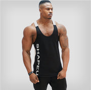 Fitness Spring And Summer New Men's U-collar Contrast Color Sports Vest Men's Breathable Running Training Wear Top